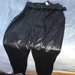 Plus blackPU belt Detail trouser Uk-22 and Us-18